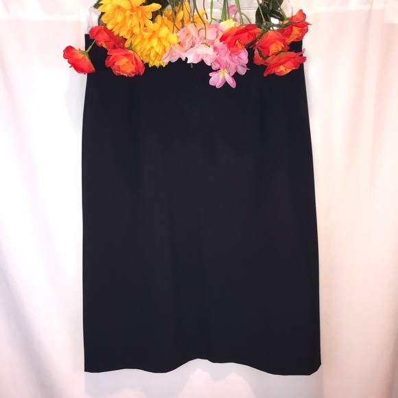 Vintage dark navy midi pencil skirt little stretch - Picture 7 of 11